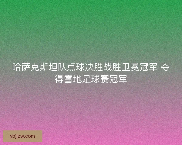 哈萨克斯坦队点球决胜战胜卫冕冠军 夺得雪地足球赛冠军